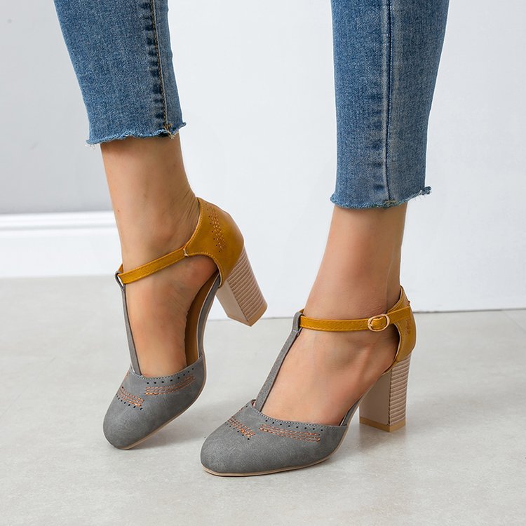 Women’s Block Heels with T-Bar Strap