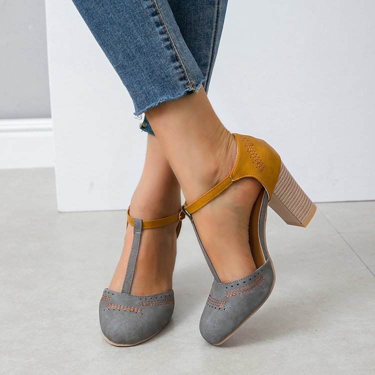 Women’s Block Heels with T-Bar Strap