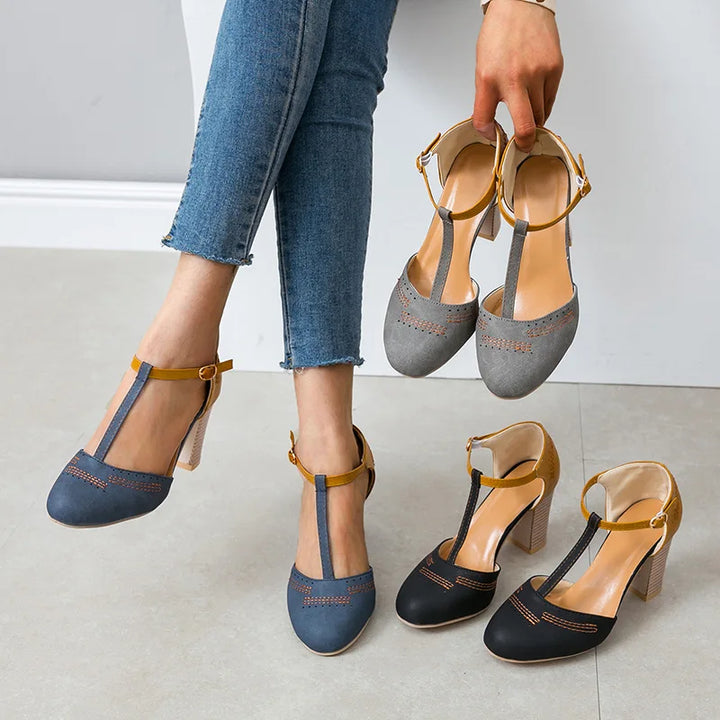 Women’s Block Heels with T-Bar Strap