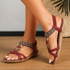 Women’s Boho Beaded Flat Sandals