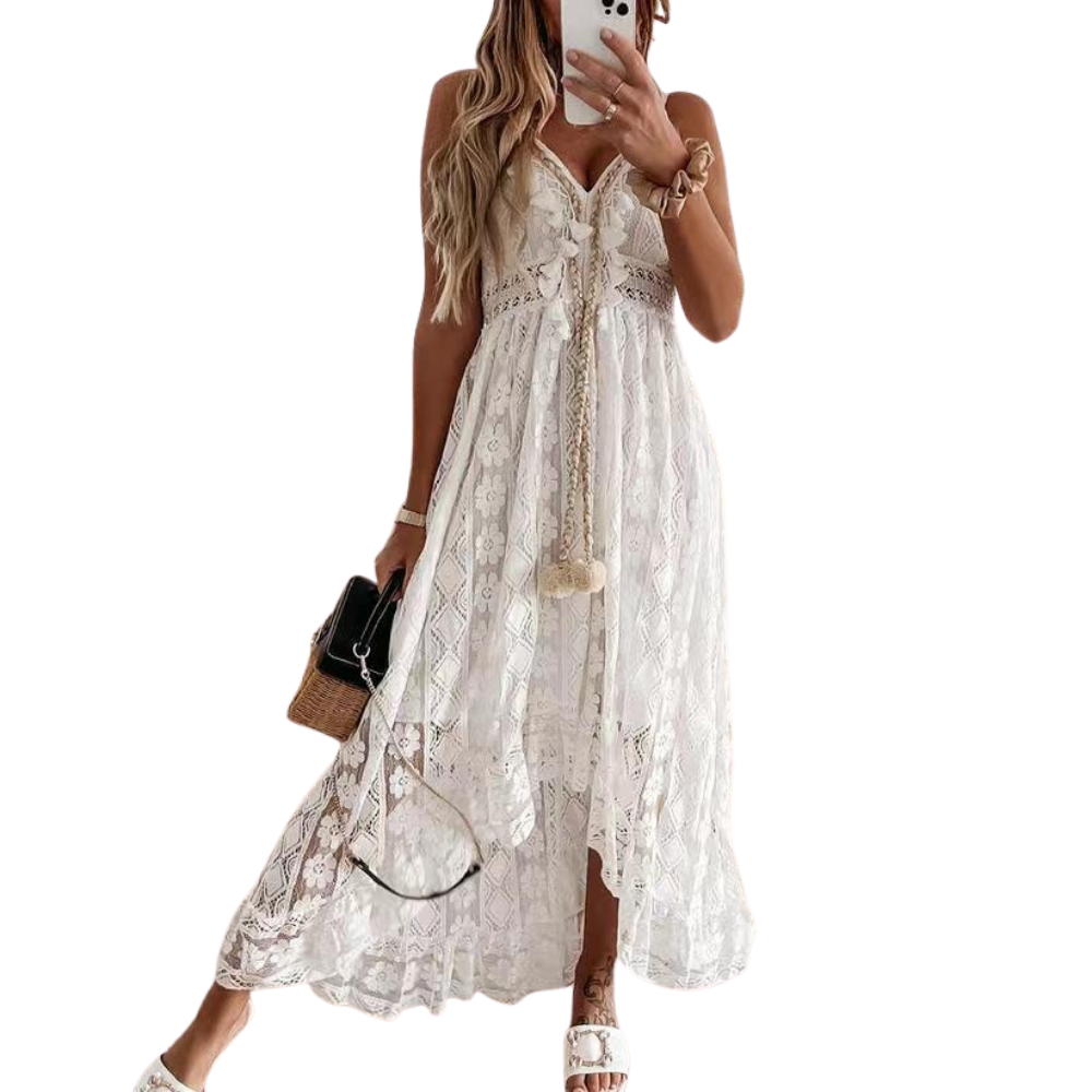 Women’s Boho Lace Midi Dress