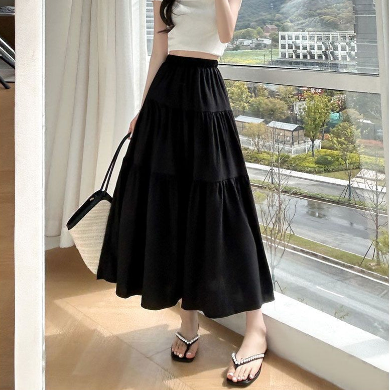 Women’s Boho Tiered Maxi Skirt with Elasticated Waist