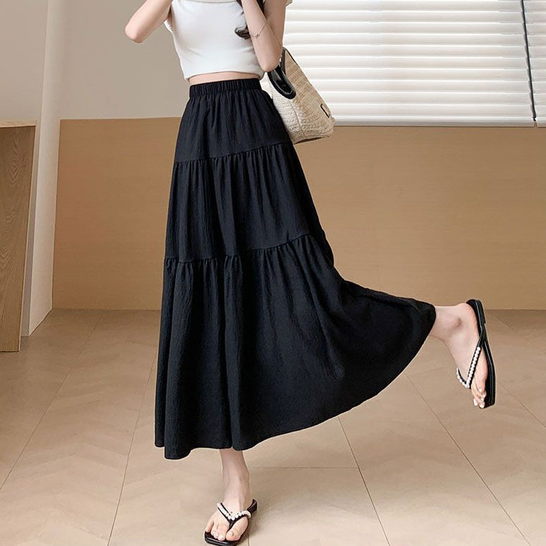 Women’s Boho Tiered Maxi Skirt with Elasticated Waist