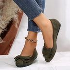 Women’s Bow Ballet Flats with Rounded Toe