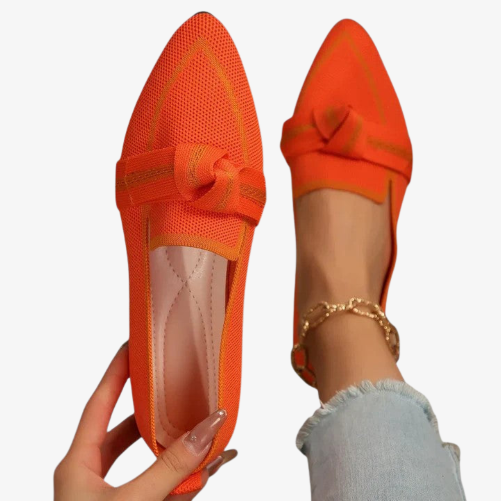 Women’s Breathable Slip-On Flat Loafers with Bow Detail