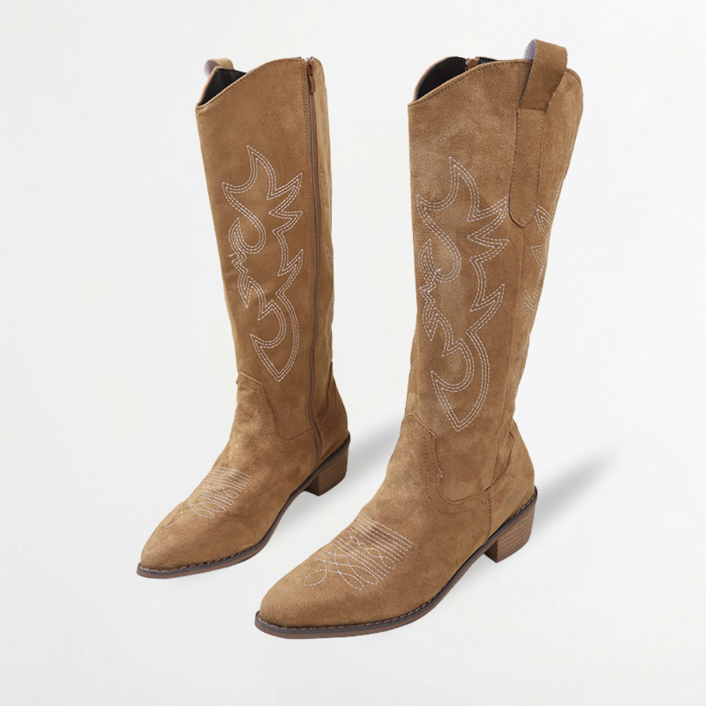 Women’s Brown Suede Western Cowboy Boots