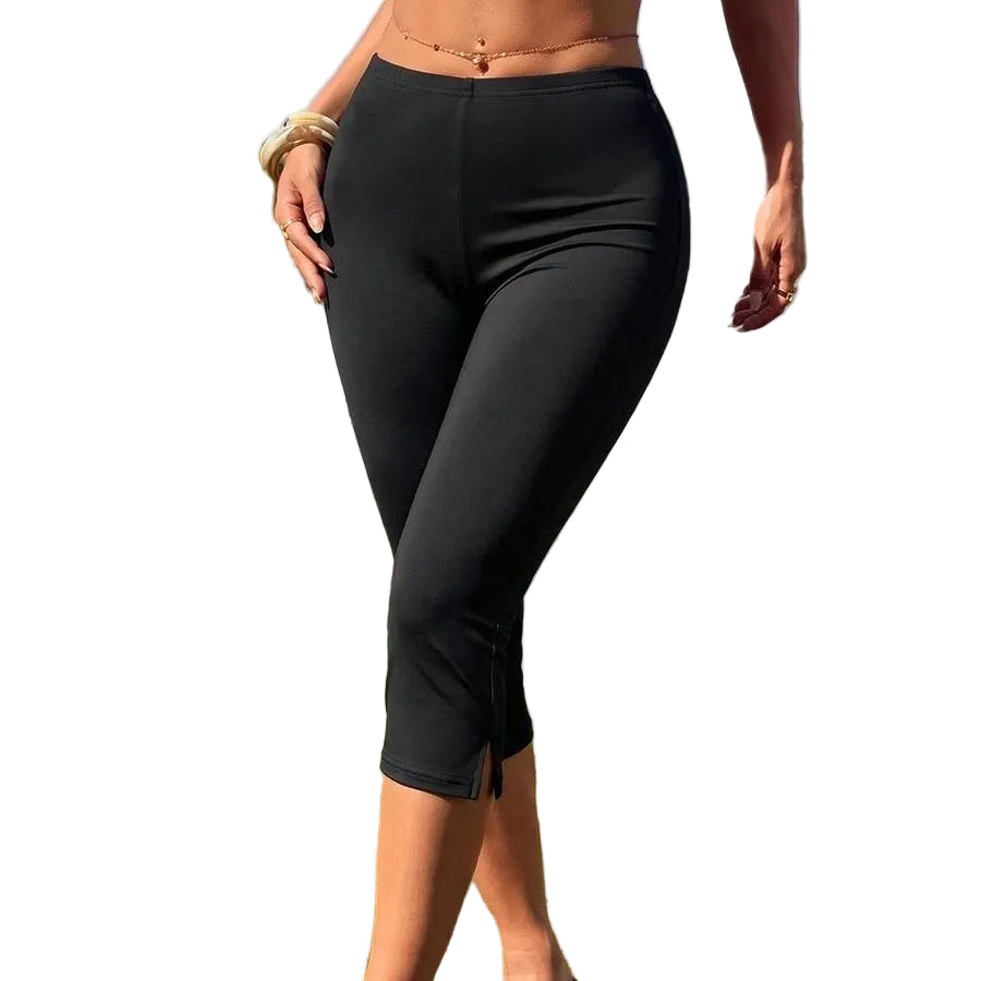 Women’s Capri Legging Pants with Small Side Split