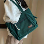 Women’s Corduroy Multi Pocket School Tote Bag