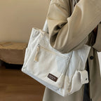 Women’s Corduroy Multi Pocket School Tote Bag