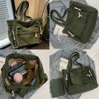 Women’s Corduroy Multi Pocket Shoulder Tote Bag