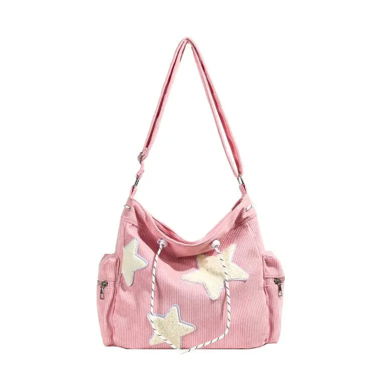 Women’s Corduroy Star Tote Shoulder Bag