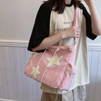 Women’s Corduroy Star Tote Shoulder Bag