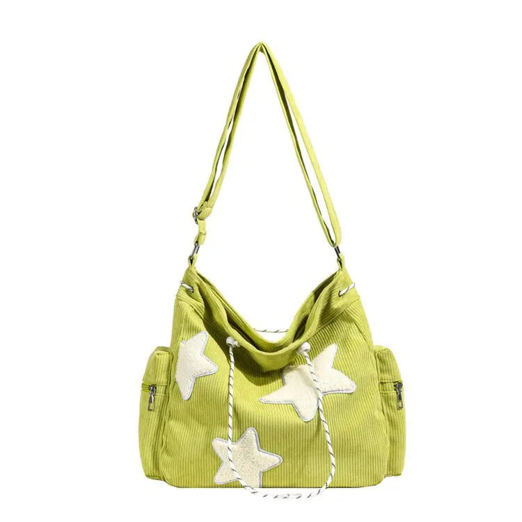 Women’s Corduroy Star Tote Shoulder Bag
