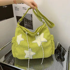 Women’s Corduroy Star Tote Shoulder Bag