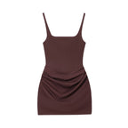 Women’s Corset Mini Dress with Lace Up Back and Draped Skirt