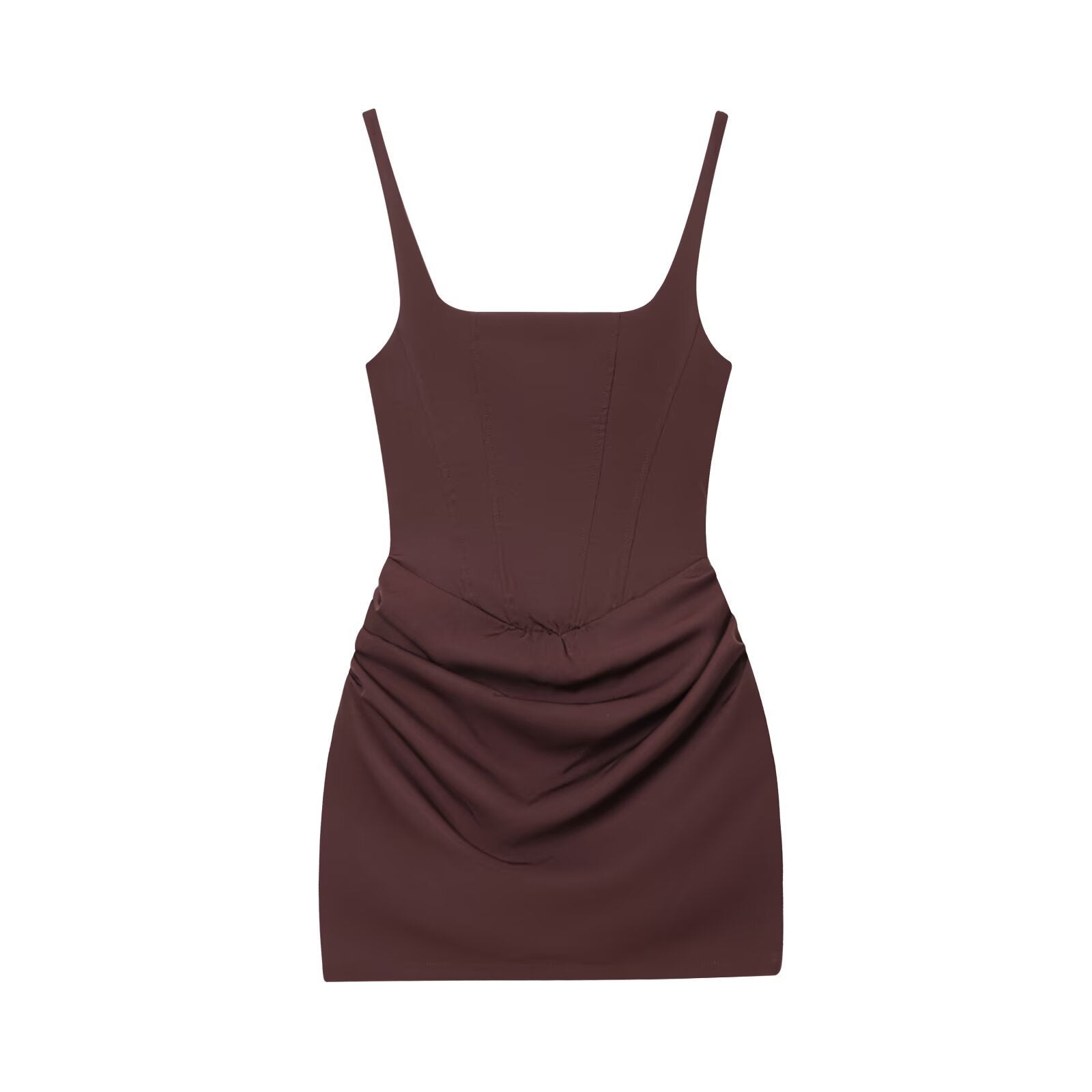 Women’s Corset Mini Dress with Lace Up Back and Draped Skirt