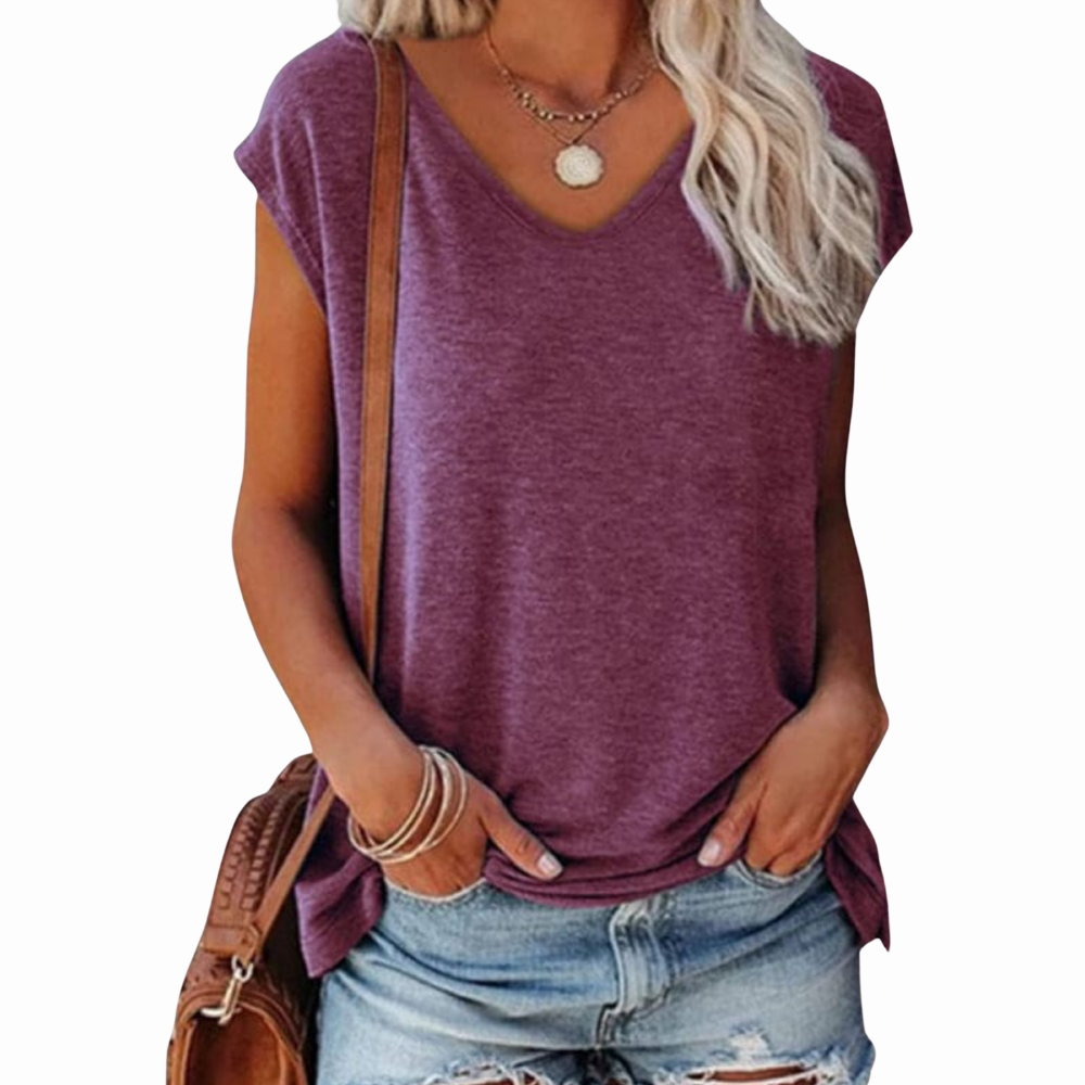 Women’s Cotton V Neck Short Sleeve T-Shirt