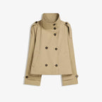 Women’s Cropped Double Breasted Belted Trench Coat
