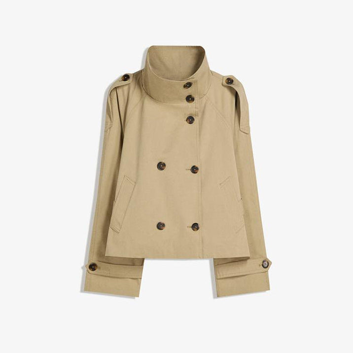 Women’s Cropped Double Breasted Belted Trench Coat