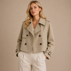 Women’s Cropped Double Breasted Trench Jacket