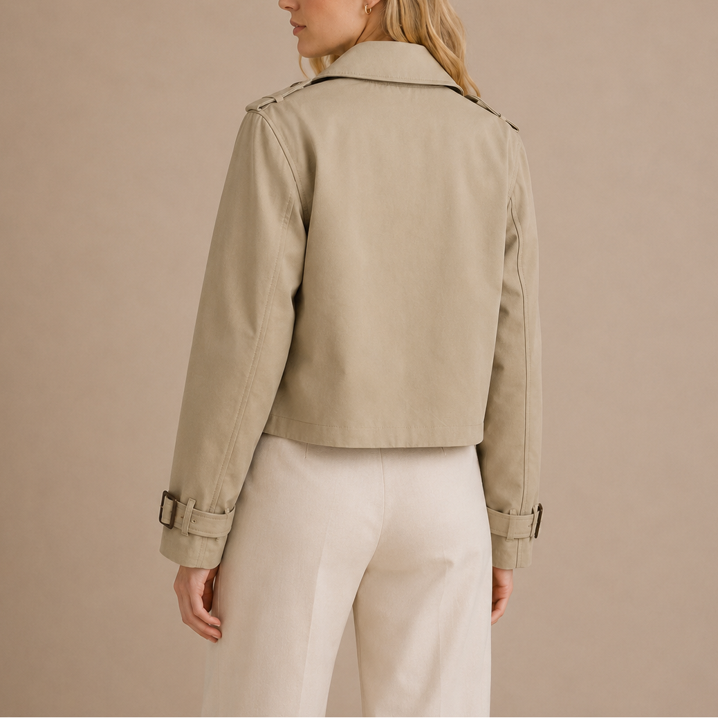 Women’s Cropped Double Breasted Trench Jacket