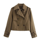 Women’s Cropped Double Breasted Trench Jacket