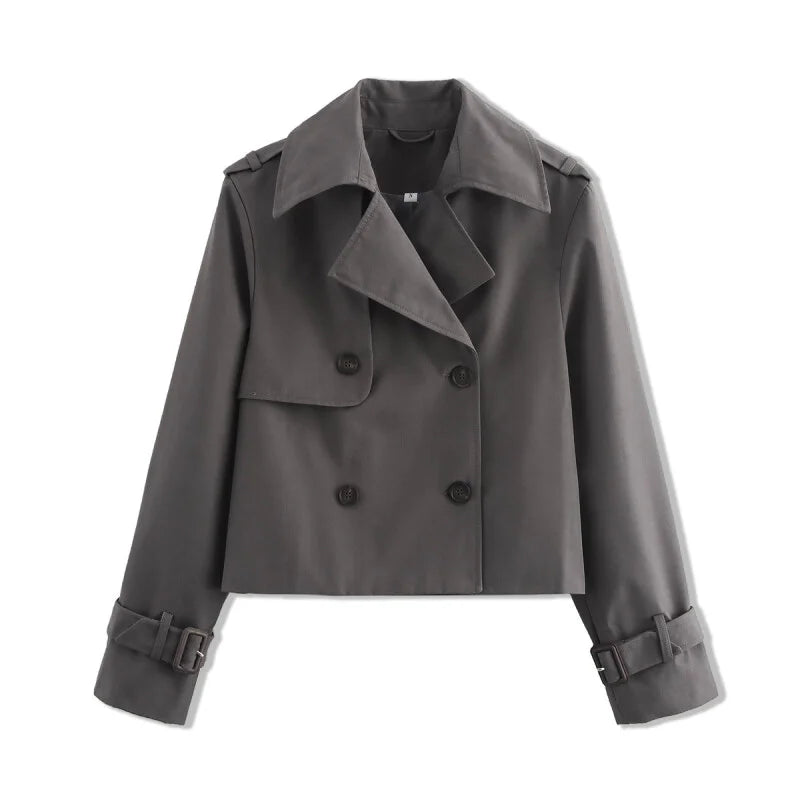 Women’s Cropped Double Breasted Trench Jacket
