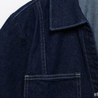 Women’s Cropped Short-Sleeve Denim Jacket with Patch Pockets