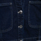 Women’s Cropped Short-Sleeve Denim Jacket with Patch Pockets