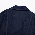 Women’s Cropped Short-Sleeve Denim Jacket with Patch Pockets