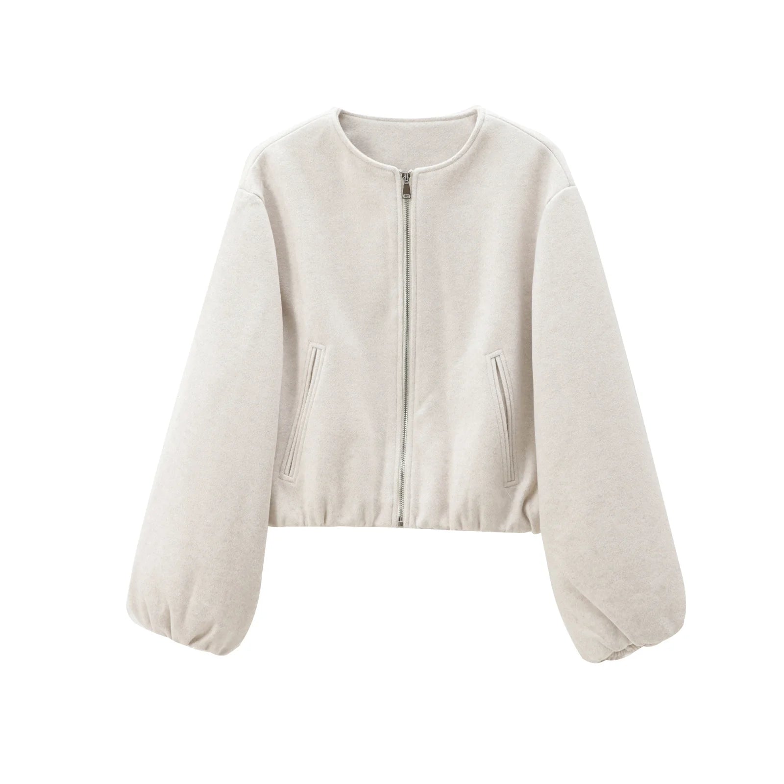 Women’s Cropped Zip Front Bomber Jacket