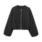 Women’s Cropped Zip Front Bomber Jacket