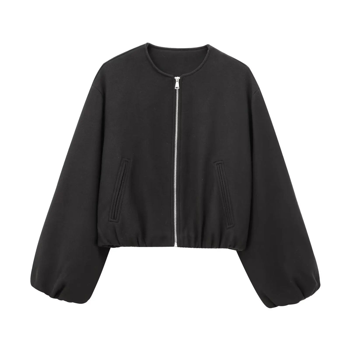 Women’s Cropped Zip Front Bomber Jacket