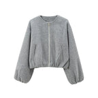 Women’s Cropped Zip Front Bomber Jacket