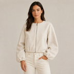 Women’s Cropped Zip Front Bomber Jacket
