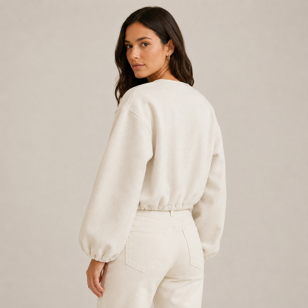 Women’s Cropped Zip Front Bomber Jacket