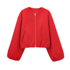 Women’s Cropped Zip Front Bomber Jacket