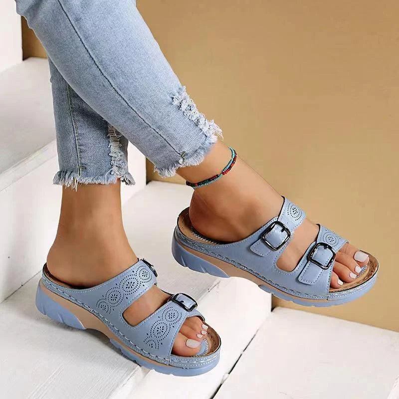 Women’s Double Strap Slip-On Sandals