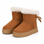 Women’s Faux Fur Trim Flat Ankle Boots