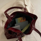 Women’s Faux Leather Shoulder Bag with Buckle Strap Detail