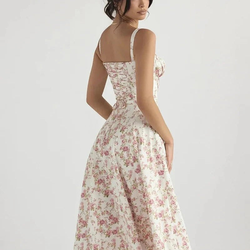 Women’s Floral Fit and Flare Midi Dress