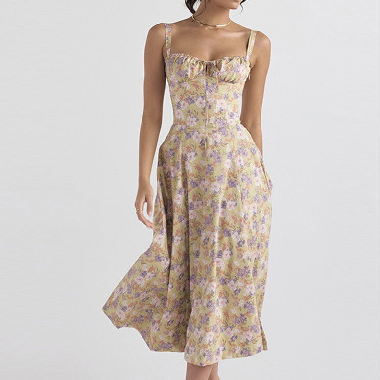 Women’s Floral Fit and Flare Midi Dress