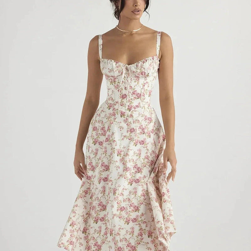 Women’s Floral Fit and Flare Midi Dress