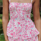 Women’s Floral Tiered Maxi Dress with Bow Back