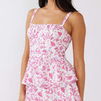 Women’s Floral Tiered Maxi Dress with Bow Back