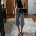 Women’s Fold Over Waist Wide Leg Capri Legging Pants