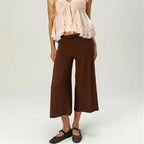 Women’s Fold Over Waist Wide Leg Capri Legging Pants