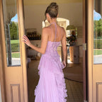 Women’s Halter Neck Maxi Summer Wedding Guest Dress