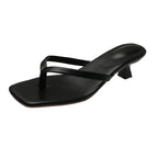 Women’s Kitten Heel Flip Flops with Square Toe