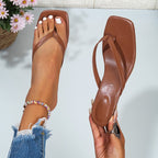Women’s Kitten Heel Flip Flops with Square Toe